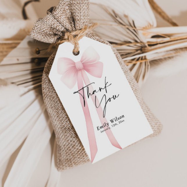 Pink Bow Thank You  Gift Tags (Creator Uploaded)