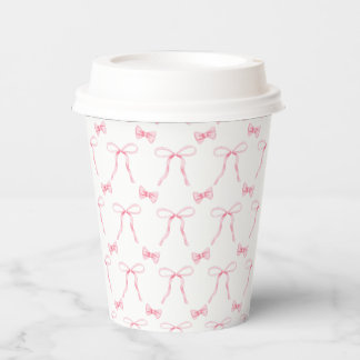 Pink bow theme party cup