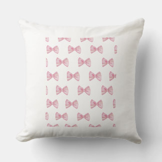 Pink Bow Throw Pillow – Coquette Room Decor