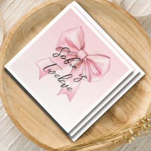 Pink Bow Twelve Birthday Paper Napkin
