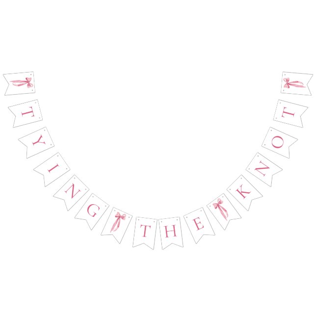 Pink Bow Tying the Knot Bridal Shower Bunting Flags (All)