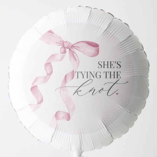 Pink Bow Tying the Knot Bridal Shower Decor Balloon