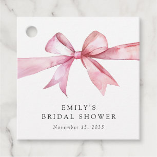 Pink Bow Tying the Knot Bridal Shower Favor Tags