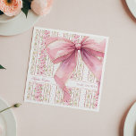 Pink Bow Vintage Coquette Baby Shower Napkins<br><div class="desc">Pink Bow Vintage Coquette Baby Shower Napkins</div>