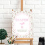 Pink Bow Vintage Floral Baby Shower Diaper Raffle Poster