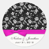 Pink Bow Save The Date Stickers