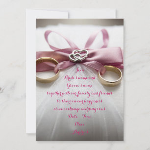 Pink Bow Wedding Invitation