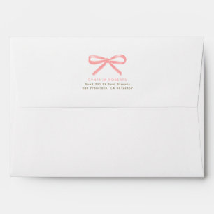 Pink Bow Whimsical Modern Elegant Retro Chic Envelope