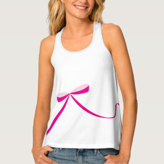 Pink Bow White Tank Top, Bridal, Bachelorette Top