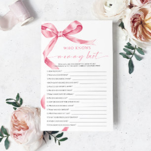 Pink Bow Who Knows Mommy Best Game