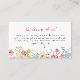 Pink Bow Wildflower Custom Enclosure Card