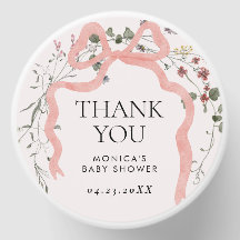 Pink Bow Wildflower Soy Wax Candle Favor