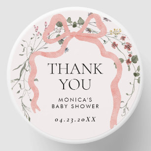 Pink Bow Wildflower Soy Wax Candle Favor Mini Candle Favors