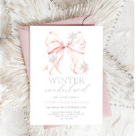 Pink Bow Winter Onederland 1st Birthday Invitation<br><div class="desc">Pink Bow Winter Onederland 1st Birthday Invitation featuring a soft,  blush pink bow adorned with delicate snowflakes,  this design exudes a modern yet classic winter wonderland vibe.</div>