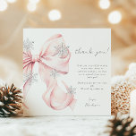 Pink Bow Winter Snowflake Baby Shower  Thank You Card<br><div class="desc">Pink Bow Winter Snowflake Baby Shower Thank You Card</div>