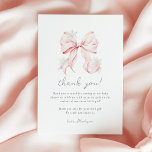 Pink Bow Winter Snowflake Baby Shower Thank You Card<br><div class="desc">Pink Bow Winter Snowflake Baby Shower Thank You Card</div>