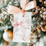 Pink Bow Winter Theme Baby Shower Gift Tags<br><div class="desc">Baby It's Cold Outside Pink Bow Baby Shower Favor Tags</div>