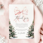 Pink Bow Winter Trees Baby Shower Thank You Card<br><div class="desc">Pink Bow Winter Snowflake Baby Shower Thank You Card</div>