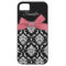 Pink Bow with Damask iPhone Case