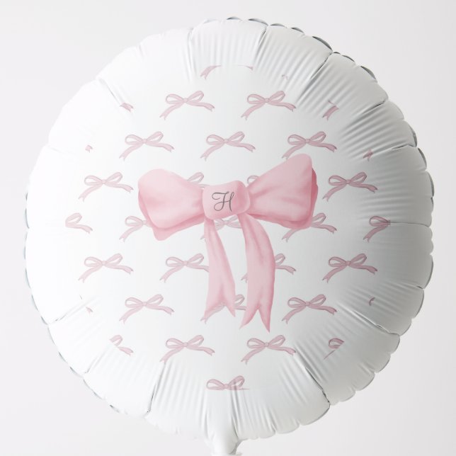 Pink Bow with small bow pattern  Balloon (Front)