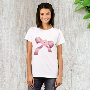 Pink Bow Womens T-Shirt