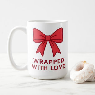 Pink Bow Wrapped With Love Coquette Aesthetic Coffee Mug