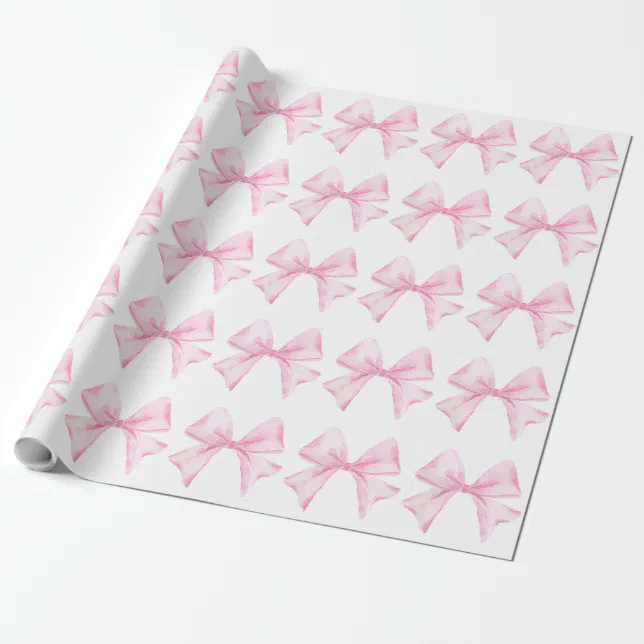 Pink Bow Wrapping Paper Zazzle