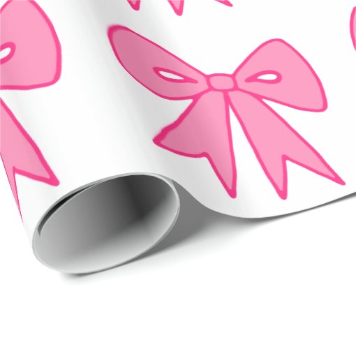 Pink Bow Wrapping Paper Zazzle