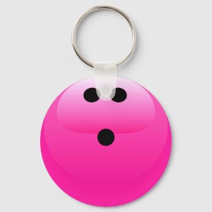 Pink Bowling Ball Keychain