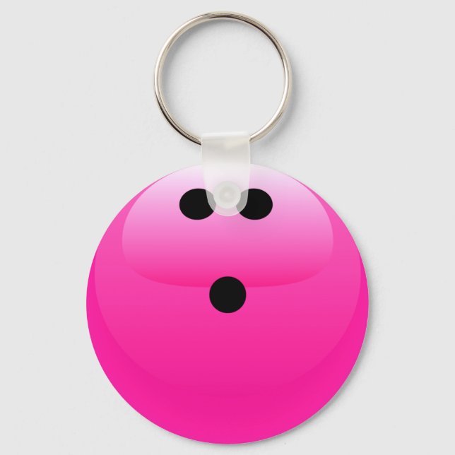 Pink Bowling Ball Keychain (Front)
