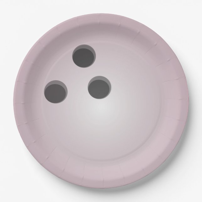 Pink Bowling Ball Paper Plates (Front)