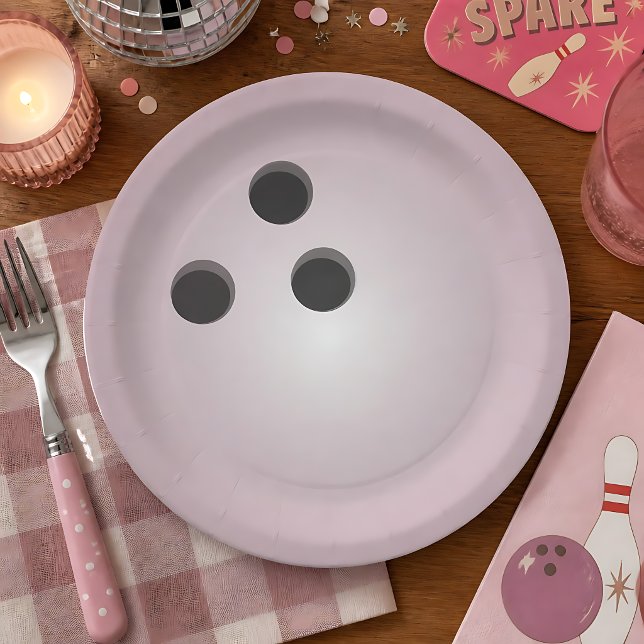 Pink Bowling Ball Paper Plates (Creator Uploaded)