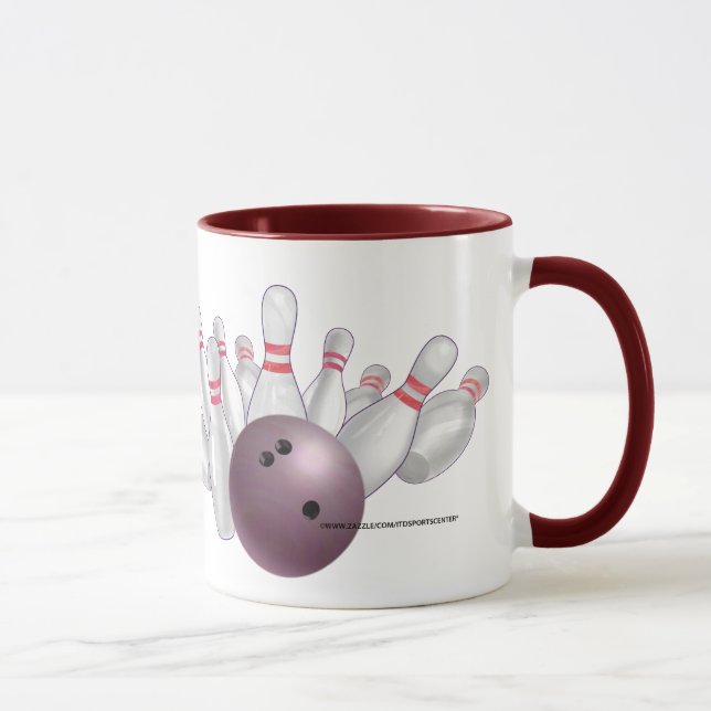 Pink Bowling Ball Personalized Party Mug (Right)