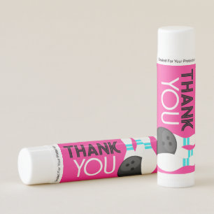 Pink Bowling Thank You Lip Balm Party Favors