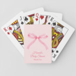 Pink Bows Aesthetic Baby Shower Favor Playing Cards at Zazzle