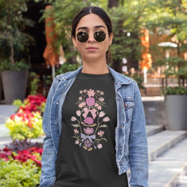 Pink Bows and Flowers T-Shirt (Creator Uploaded)