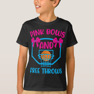 Pink Bows and Free Throws gender reveal  T-Shirt