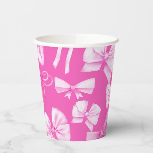 Pink Bows  Baby Girl Baby Shower  Paper Cups