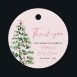 Pink Bows Baby It's Cold Outside Baby Shower Favor Tags<br><div class="desc">The Pink Bows Christmas Tree Baby It's Cold Outside Baby Shower Favor Tags are an adorable way to dress up your baby shower favors with festive cheer! Featuring sweet pink bows and a tiny Christmas tree, these tags bring cozy winter vibes to your celebration, making each favor feel extra special...</div>