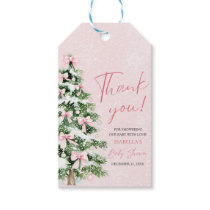 Pink Bows Baby It's Cold Outside Baby Shower Gift Tags