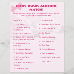 Pink Bows Baby Shower Bingo Flyer