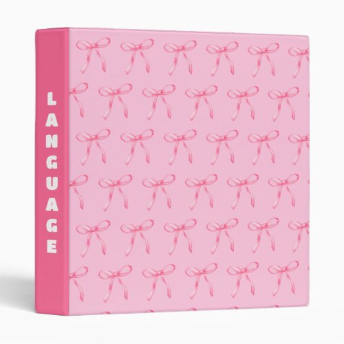 Pink Bows Binder