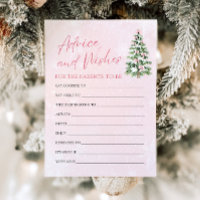 Pink Bows Christmas Baby Shower Advice and Wishes