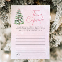 Pink Bows Christmas Baby Shower Time Capsule Game