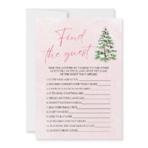 Pink Bows Christmas Find the Guest Baby Shower Invitation