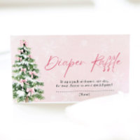 Pink Bows Christmas Tree Diaper Raffle Baby Shower