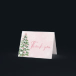 Pink Bows Christmas Tree Winter Thank you card<br><div class="desc">💗🎀✨ Send love and gratitude in style with our Pink Bows Christmas Tree Winter Thank You Card! This beautifully designed card features a soft blush pink background, elegant script lettering, and a watercolor Christmas tree adorned with dainty pink bows, snowflakes, and winter greenery — perfectly matching your Pink Bows Christmas...</div>