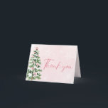 Pink Bows Christmas Tree Winter Thank you card<br><div class="desc">💗🎀✨ Send love and gratitude in style with our Pink Bows Christmas Tree Winter Thank You Card! This beautifully designed card features a soft blush pink background, elegant script lettering, and a watercolor Christmas tree adorned with dainty pink bows, snowflakes, and winter greenery — perfectly matching your Pink Bows Christmas...</div>
