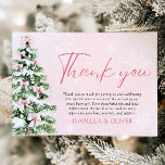 Pink Bows Christmas Tree Winter Thank you card<br><div class="desc">💗🎀✨ Send love and gratitude in style with our Pink Bows Christmas Tree Winter Thank You Card! This beautifully designed card features a soft blush pink background, elegant script lettering, and a watercolor Christmas tree adorned with dainty pink bows, snowflakes, and winter greenery — perfectly matching your Pink Bows Christmas...</div>