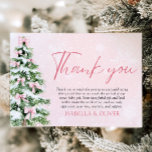 Pink Bows Christmas Tree Winter Thank you card<br><div class="desc">💗🎀✨ Send love and gratitude in style with our Pink Bows Christmas Tree Winter Thank You Card! This beautifully designed card features a soft blush pink background, elegant script lettering, and a watercolor Christmas tree adorned with dainty pink bows, snowflakes, and winter greenery — perfectly matching your Pink Bows Christmas...</div>